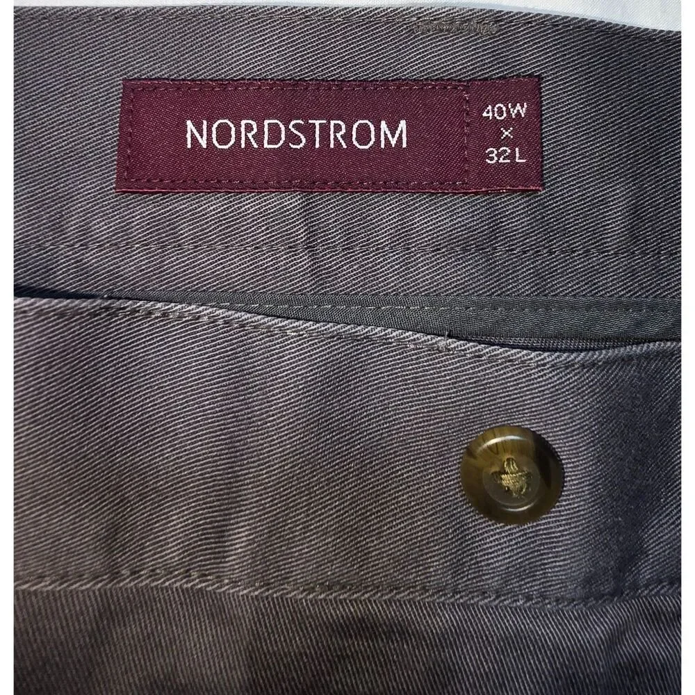Nordstrom Smartcare Stain Resistant Gray Size 40x32 Men's Chino Pants - 53